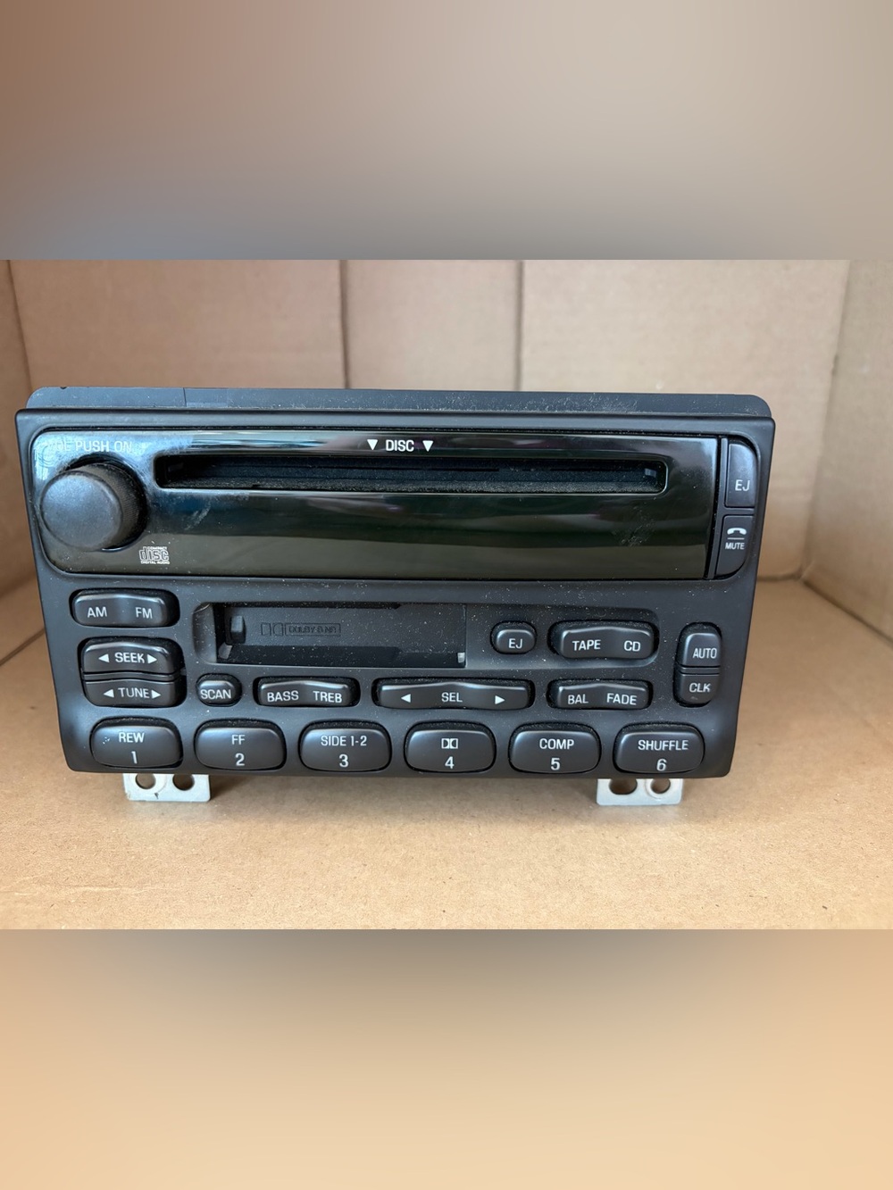 Ford Black Car Stereo Receiver with Tape and CD Controls